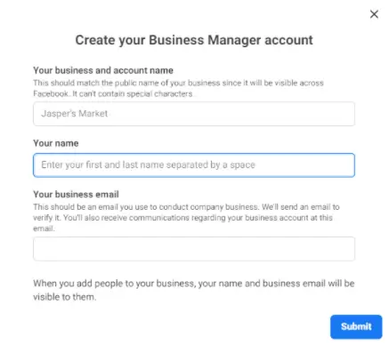 Facebook business manager account