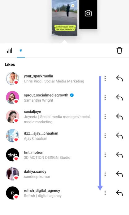 Instagram story viewer order